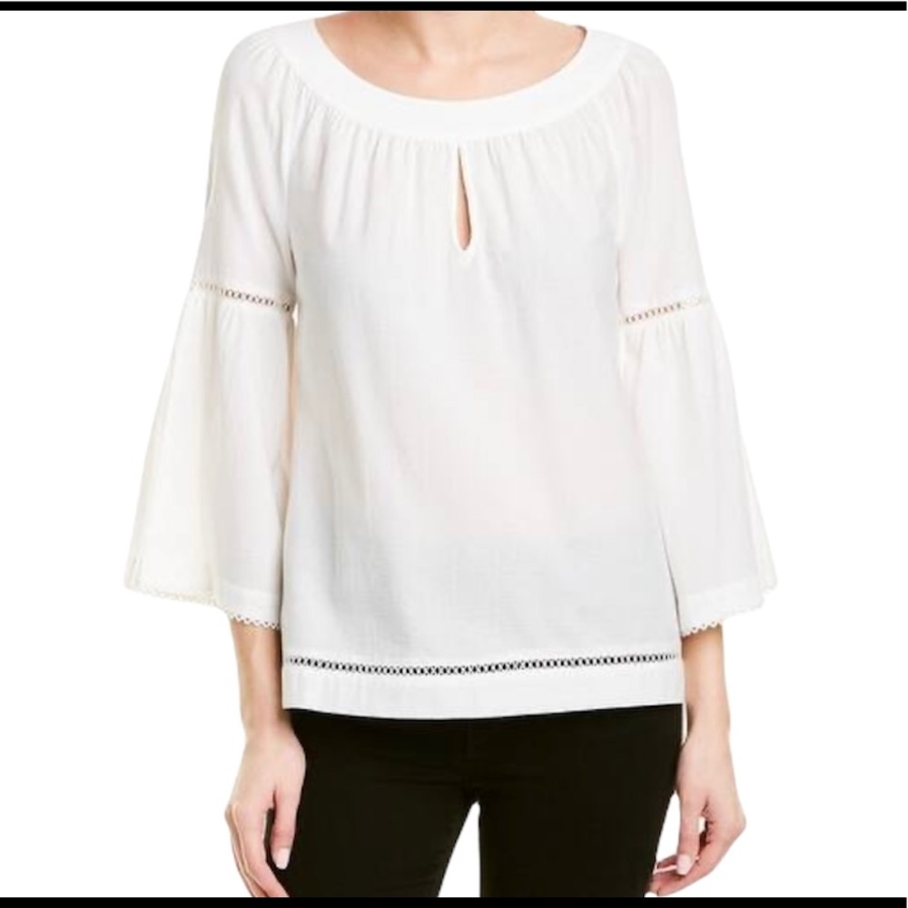 Trina Turk White "Wayfair" Boho Blouse S